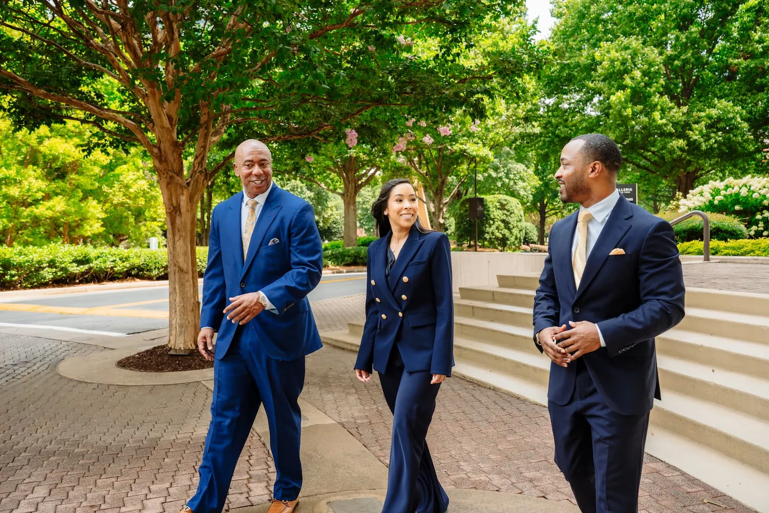 Greathouse Trial Law attorneys walking outside